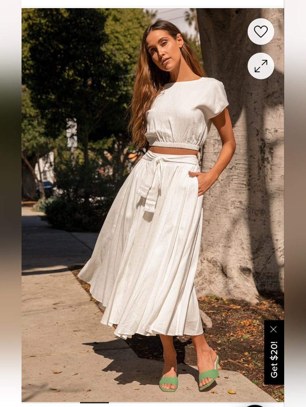 Linen Top & Midi Skirt